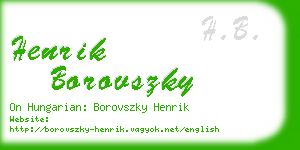 henrik borovszky business card